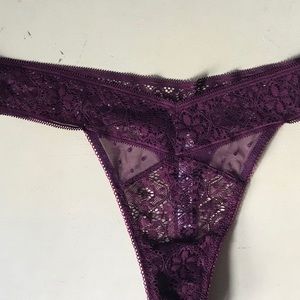 Victoria secret maroon lace thong